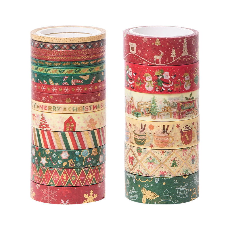 Wholesale Christmas thin strips and paper tape Christmas hot stamping DIY decorative tape